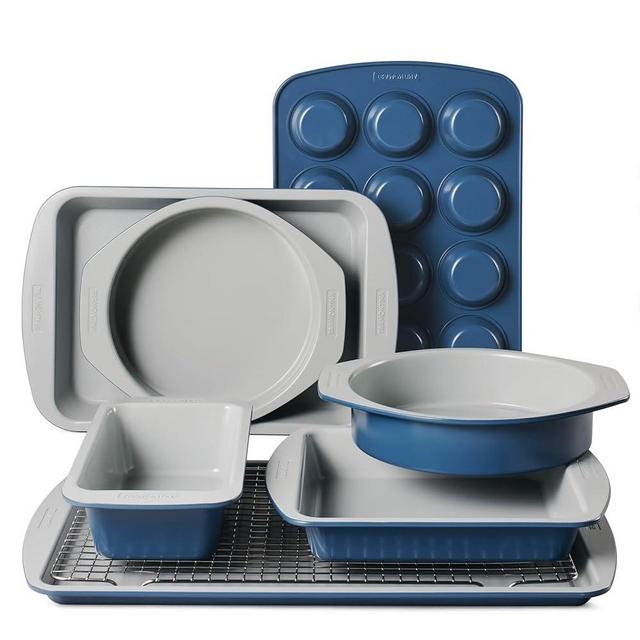 Tramontina Rise 8-Piece Ceramic Baking Pans Set, Non stick Essential Bakeware for Cookies, Loafs, Cakes, Brownies and Muffins