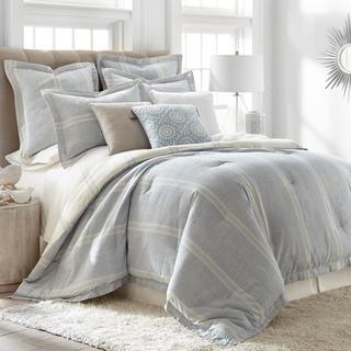 Washed Linen Blend Striped Duvet Cover