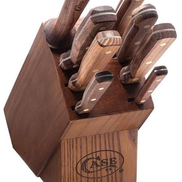 Household Cutlery 9-Piece Block Set (Solid Walnut Handles)