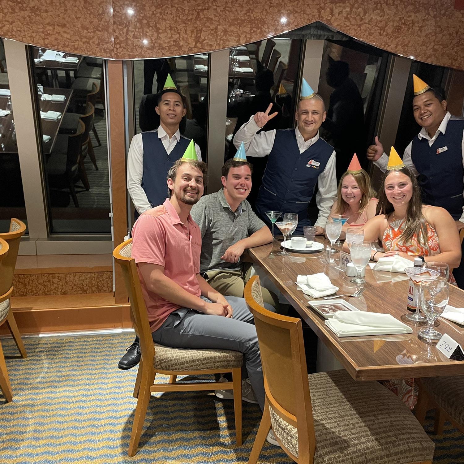 Celebrating Matt's birthday with the best cruise crew!