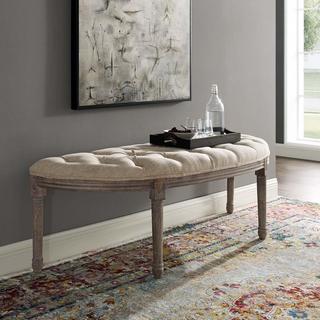 Esteem Vintage French Upholstered Semi-Circle Bench