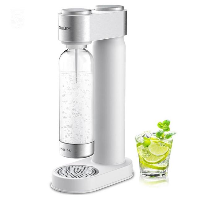 Philips Sparkling Water Maker, Soda Streaming Machine with Quick Twist Bottle, 1L BPA free PET Carbonating Bottle, Soda Maker Compatible with Any Screw-in 60L CO2 Carbonator (NOT Included)
