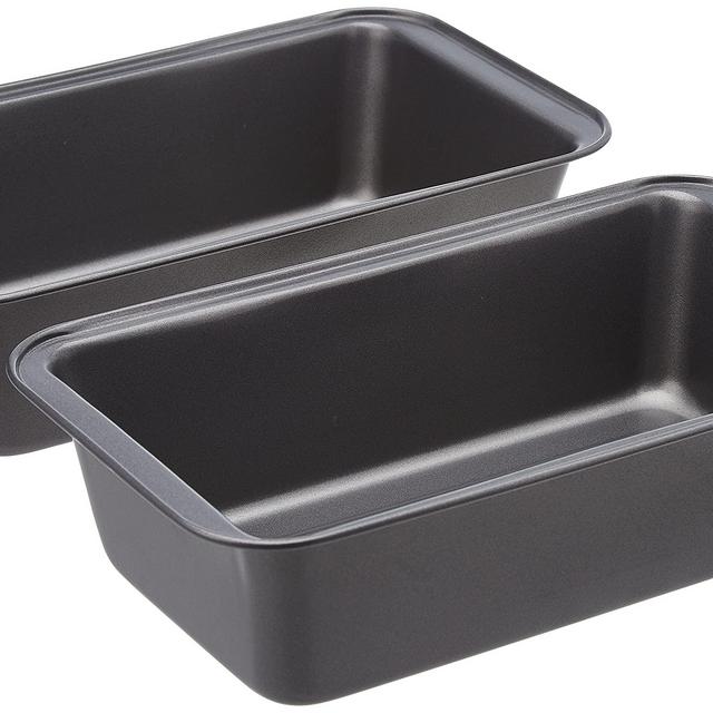 Amazon Basics Nonstick Baking Bread Loaf Pan, 9.5 x 5 Inch, Set of 2