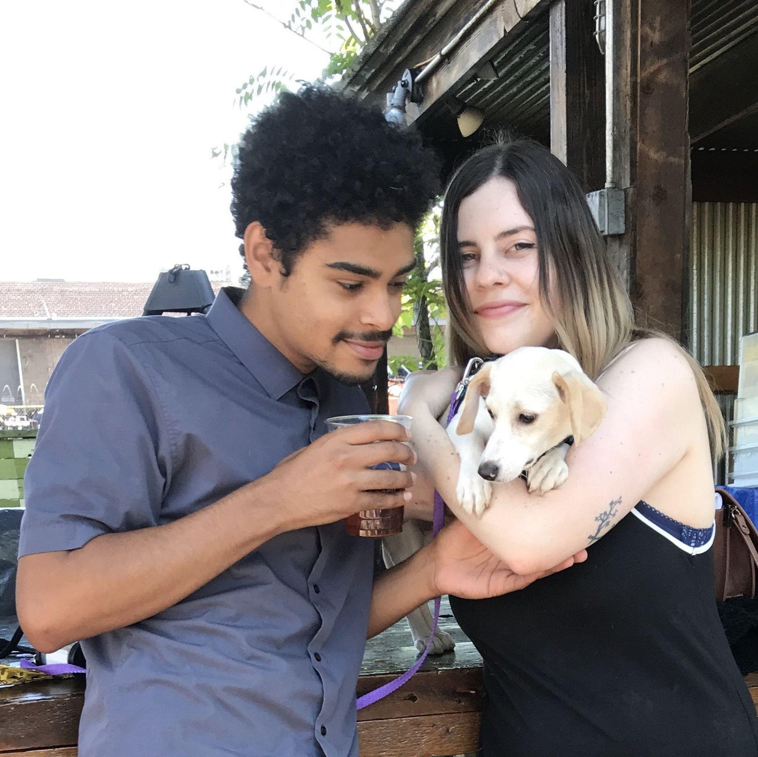 With our fur baby Juju when she was a puppy