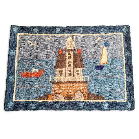 Hooked Race Rock Rug