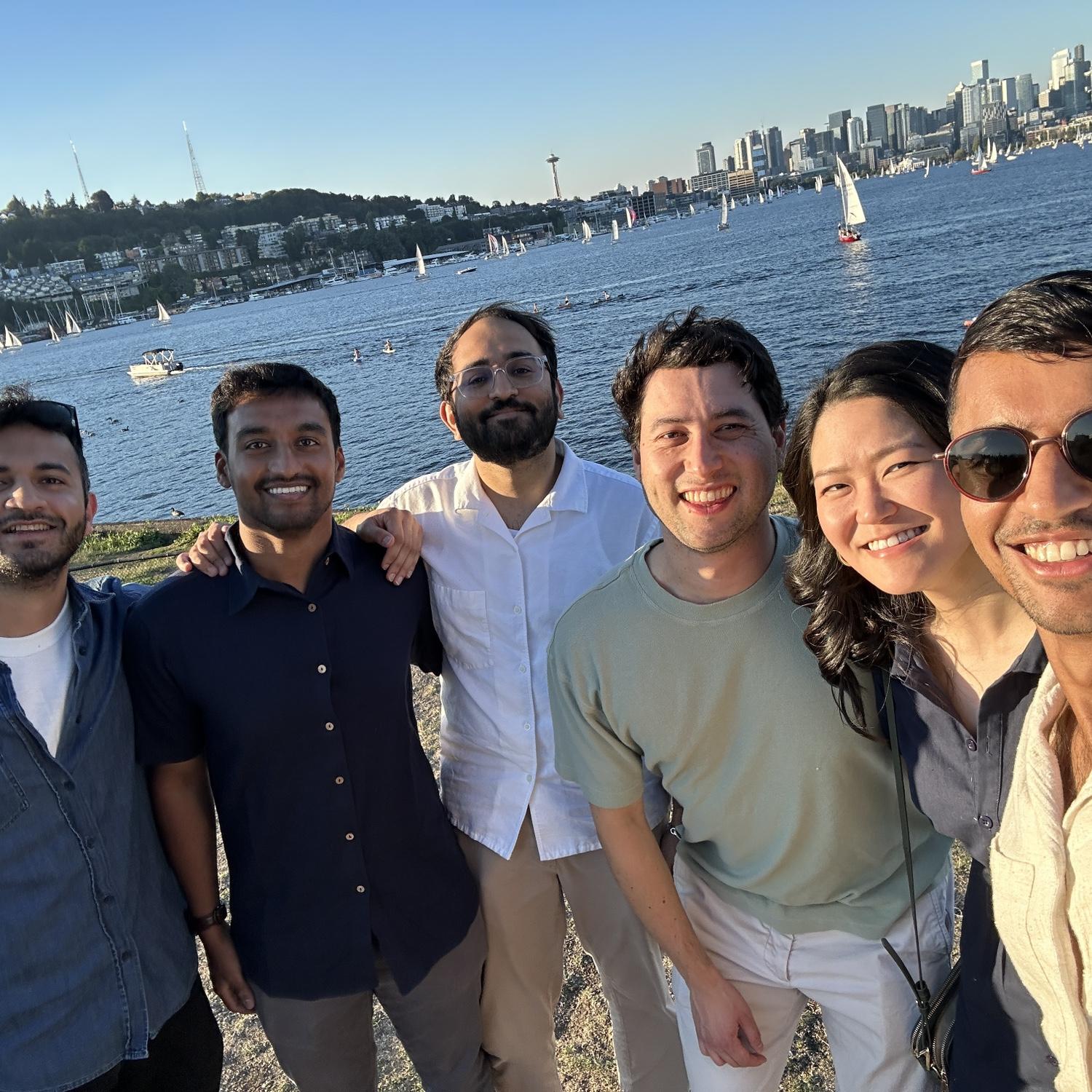 Our friends celebrating with us with champagne and dinner. (Aug 2025)