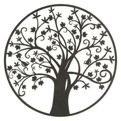 39"H Iron Outdoor Wall Art - Black - Olivia & May