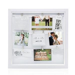 Pearhead® Mr. & Mrs. 9-Photo Clip Collage Frame in White