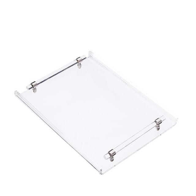 Artmaze Acrylic Tray, Breakfast Tray Serving Tray ,with Acrylic Handles，Tray-Decorative,for Coffee Table Kitchen,16x12x2 inch