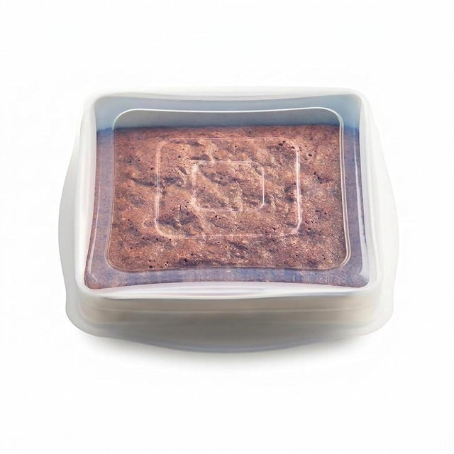 Stasher Reusable Silicone Stretch Lid for Casseroles, Sheet Pans, Baking Dishes–Square Replacement Lid, 8”x8”, Stretchable, Leak-free, Microwave Safe, Dishwasher Safe, Food Cover, Eco-Friendly, Clear