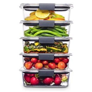 Rubbermaid Brilliance Food Storage Containers, Set of 5 (3.2 Cup)