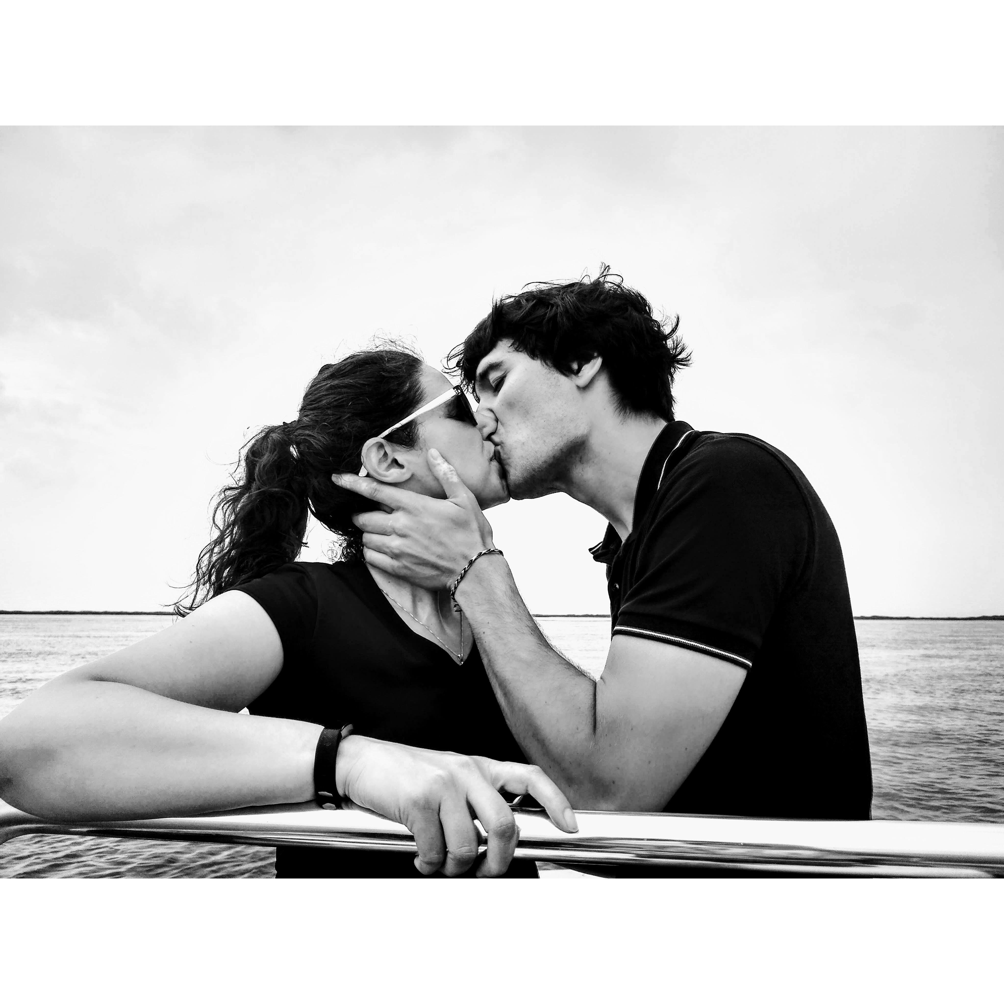 We got engaged...ON A BOAT! Nick and Amanda's parents worked together to make the perfect setting, with dolphins and all! (Aransas Pass, June 2021)