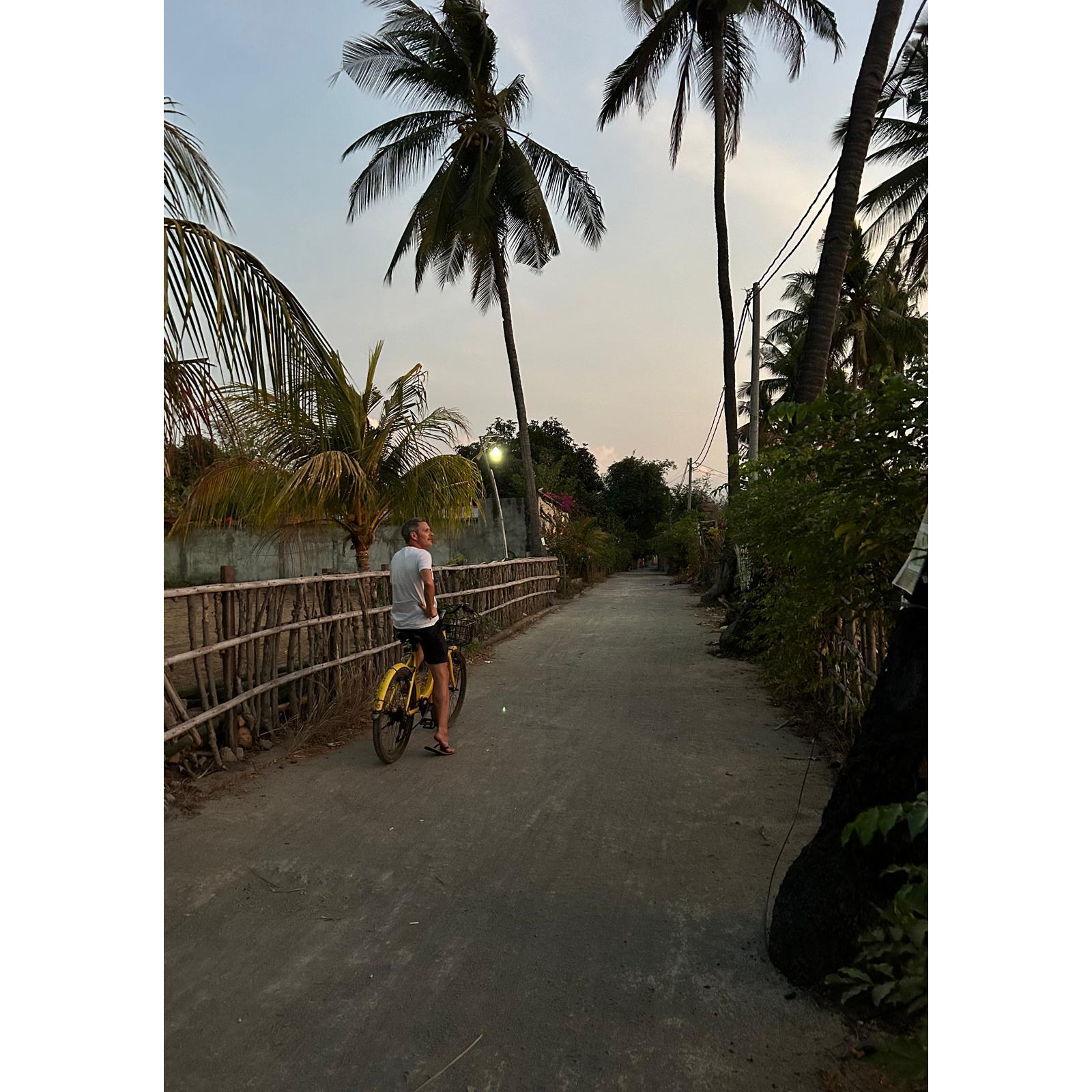 Getting around Gili on the bike