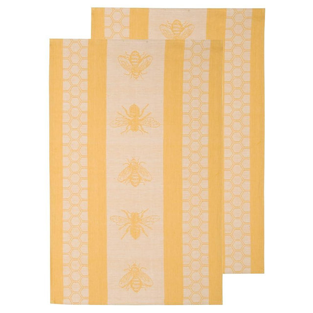 Now Designs Kitchen Dishtowels, Set of Two, Honeybee Jacquard, 2 Count