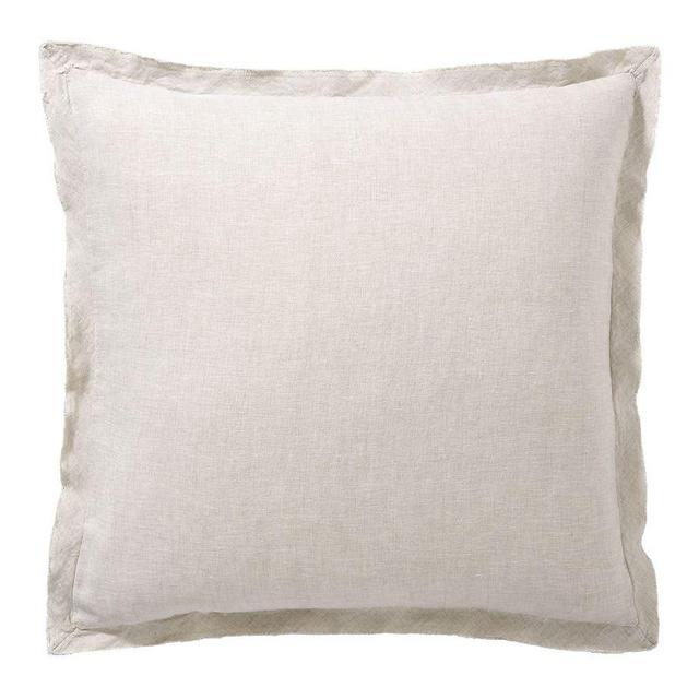 Belgian Flax Linen Double Flange Sham, Euro, Natural