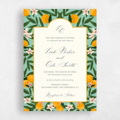 Multi-Colored Wedding Invitation - Melissa Portrait