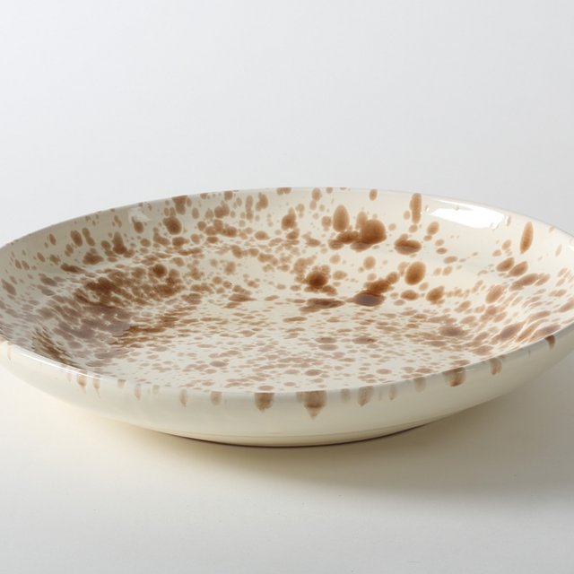 Brown on Cream Splatterware 17 Inch Platter