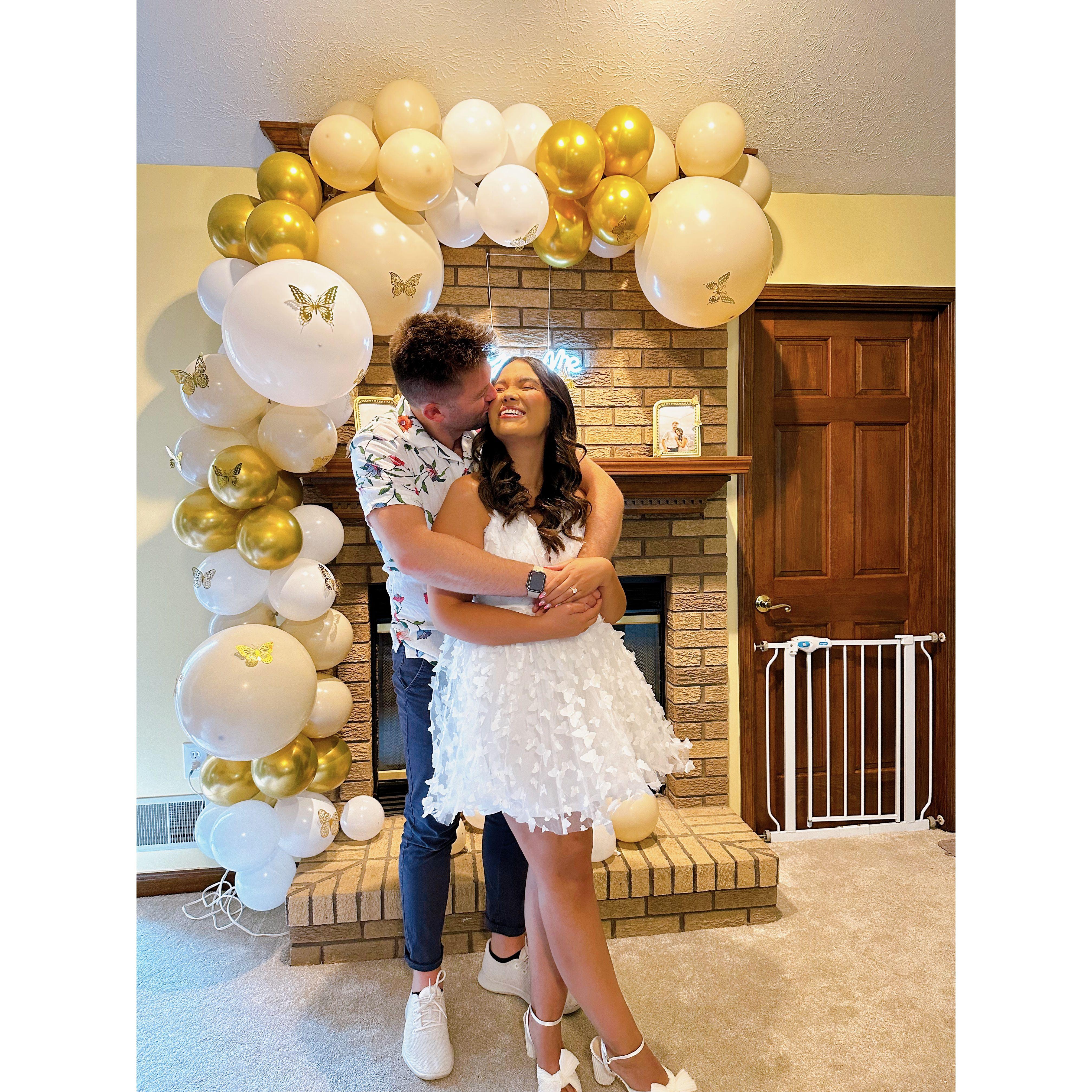 Our Engagement party! The theme was: 'Here's to a lifetime of butterflies.'