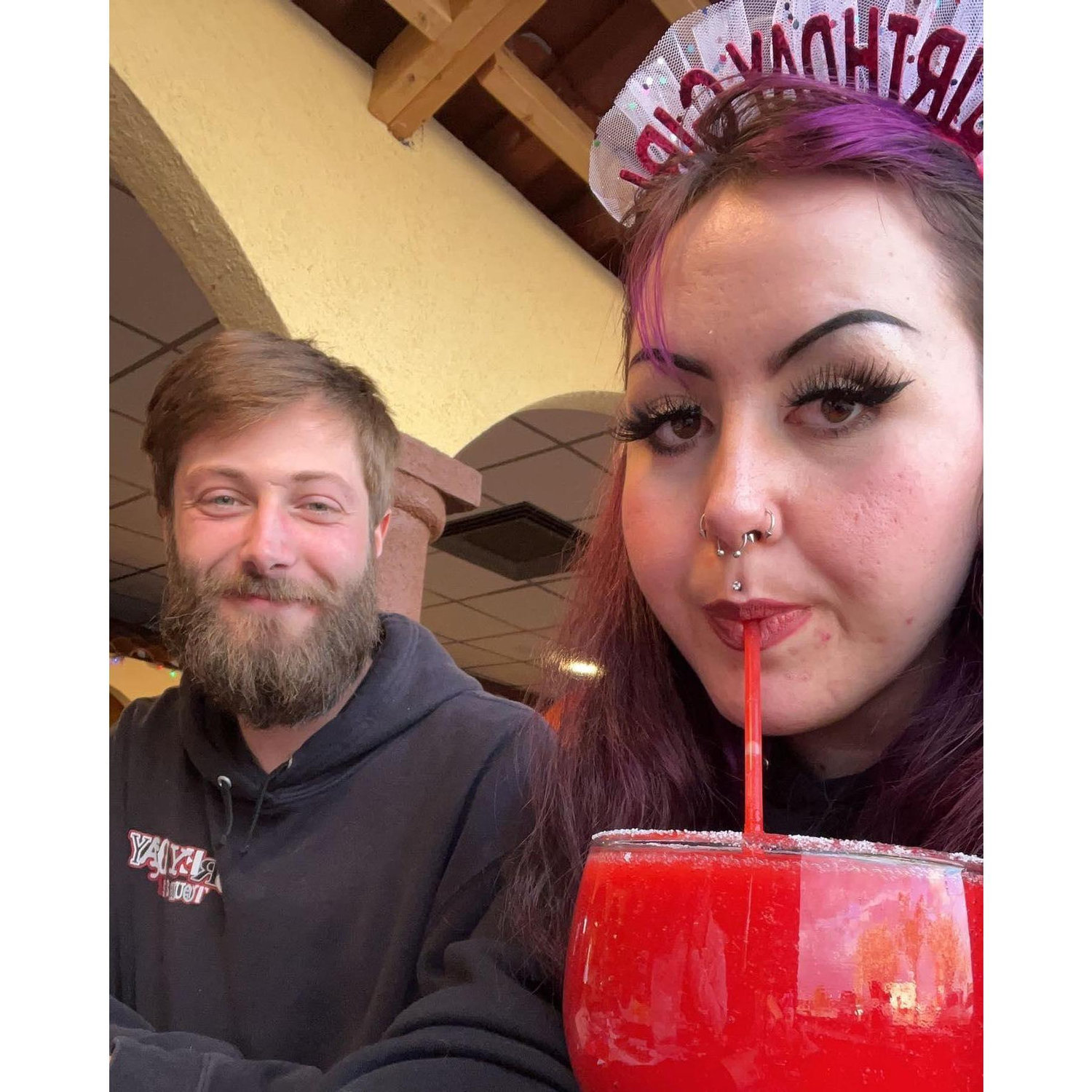 Jourdyn's 21st birthday. It was both of our first time having a margarita. We get to share so many "firsts" with each other.