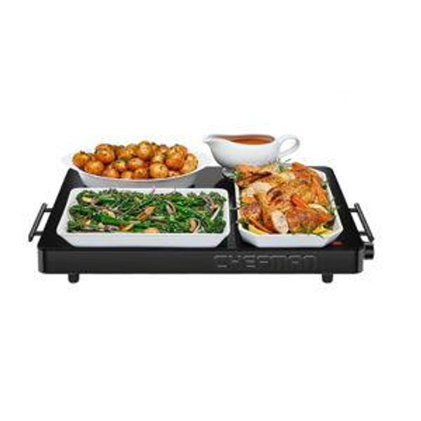 Chefman Electric Warming Tray with Adjustable Temperature Control, Perfect For Buffets, Restaurants, Parties, Events, and Home Dinners, Glass Top Extra Large 21” x 16” Surface Keeps Food Hot – Black