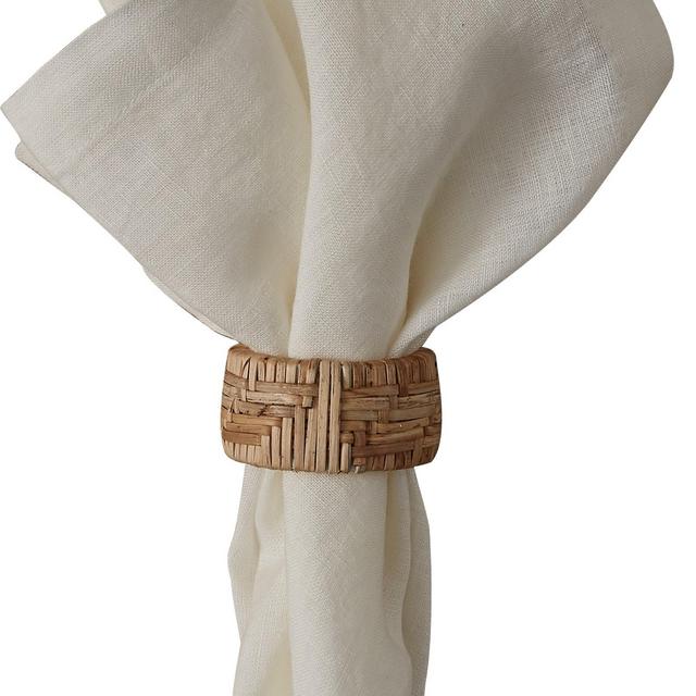 Split P Basket Weave Napkin Ring Set of 4