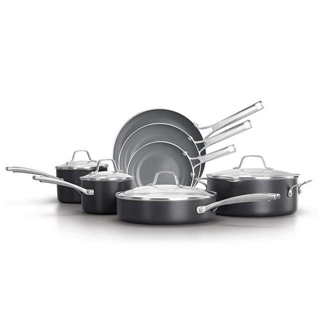 Calphalon 2064709 Classic Cookware Set, 11-Piece, Dark Gray