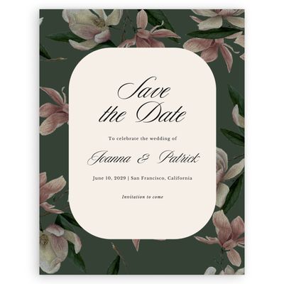 Green Wedding Digital Save the Date - Gratia Portrait