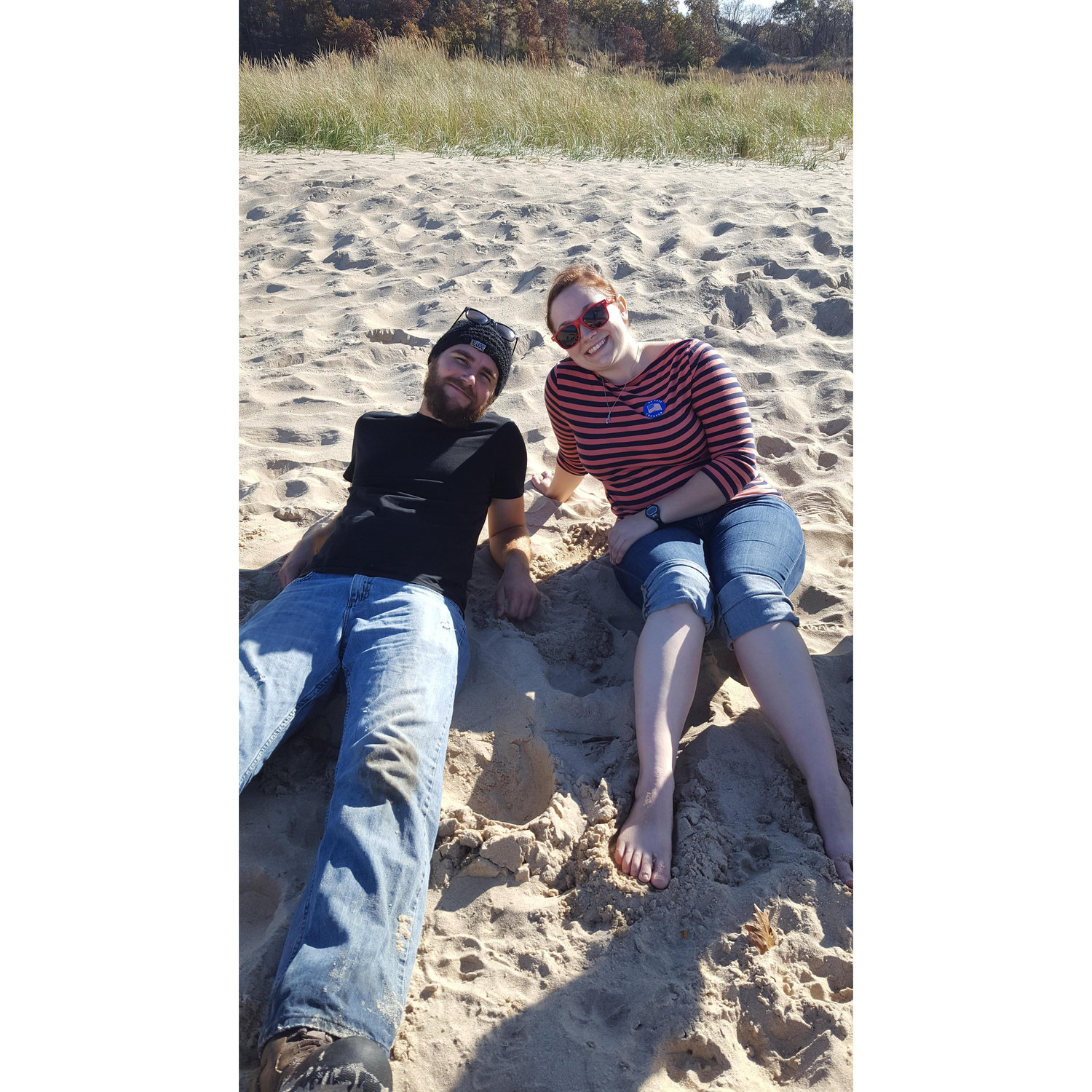Beach day in a warm November day