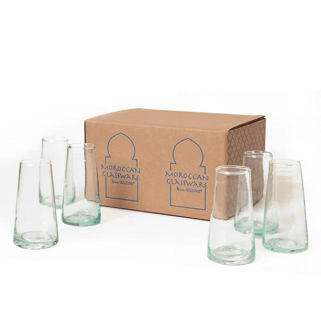 Verve CULTURE Moroccan Cone Champagne Glasses Handblown Drinking Glasses – Set of 6 | 6 Fl. Oz.