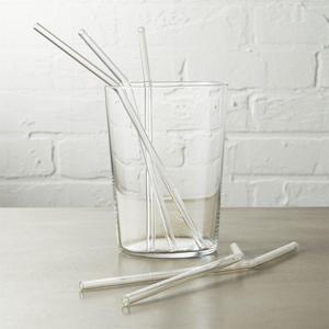 set of 8 glass straws