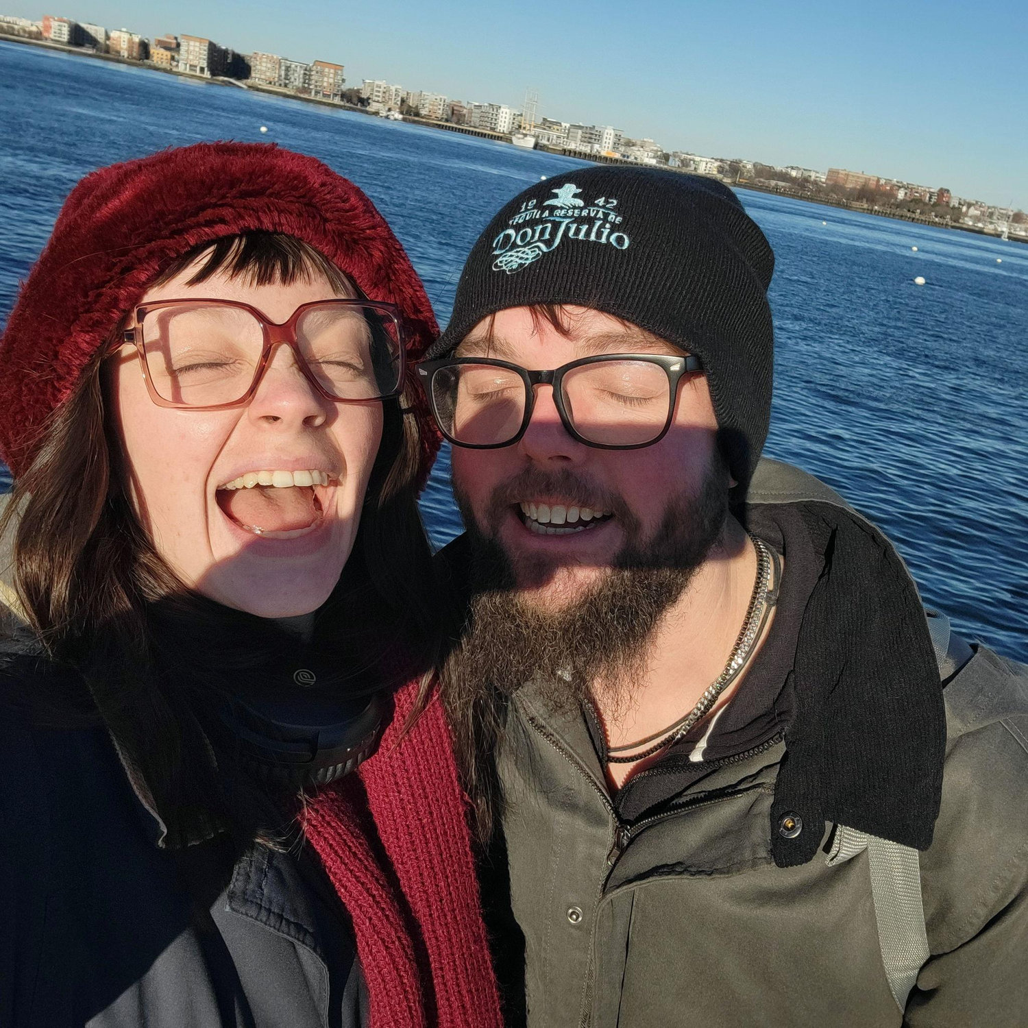Us at the Boston harbor on our first visit
