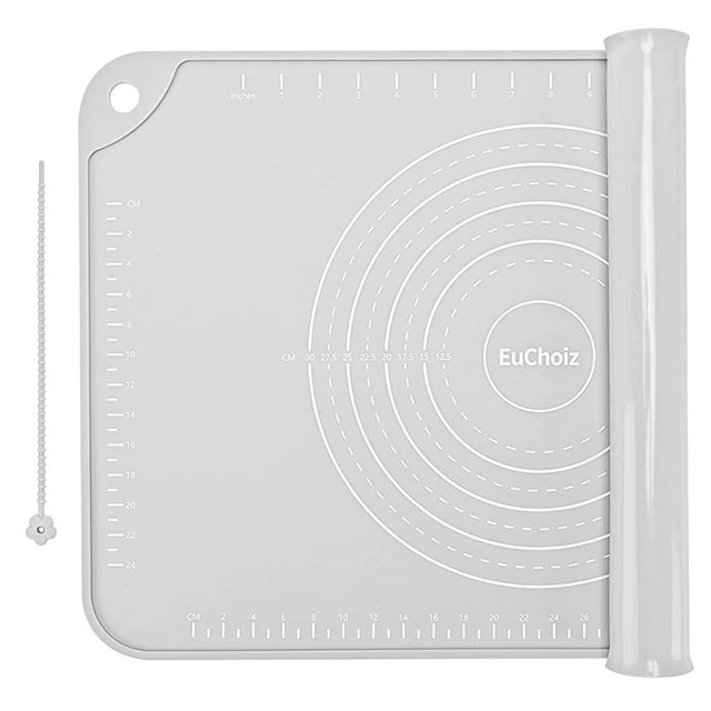 EuChoiz Silicone Pastry Mat 24"*16" Extra Thick Non Stick Baking Mat Food Grade Silicone Dough Rolling Bake Mat with Edge Heightening