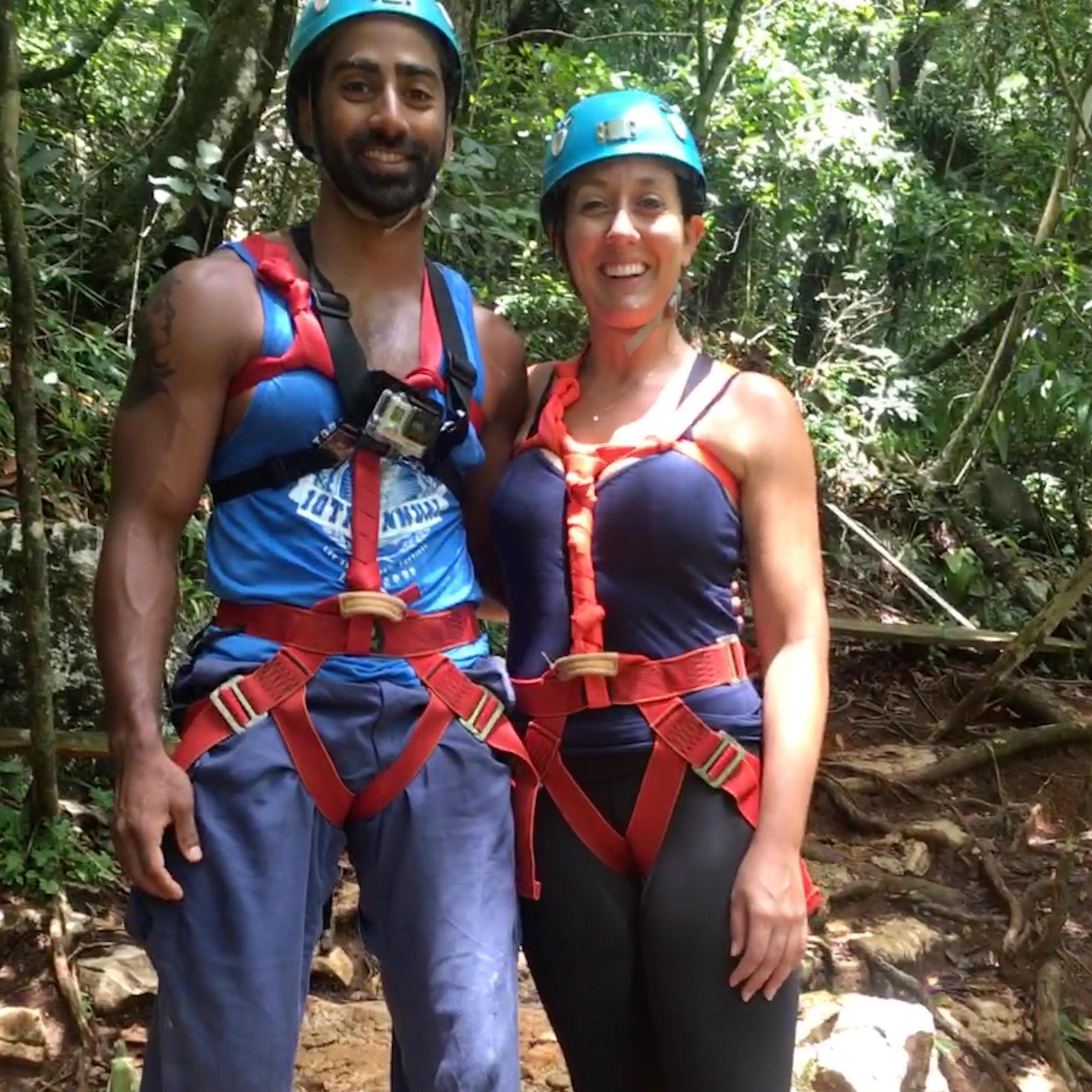 Just after spelunking Black Hole Drop of Actun Loch Tunich in Belize. It was terrifying and beautiful! Don't let Chinna's smile fool you, he cried the whole time.