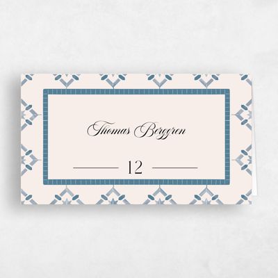 Linen, Beige Wedding Place Card - Anafi