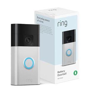 Ring Battery Doorbell | Home or business security with Head-to-Toe Video, Live View with Two-Way Talk, and Motion Detection & Alerts, Satin Nickel
