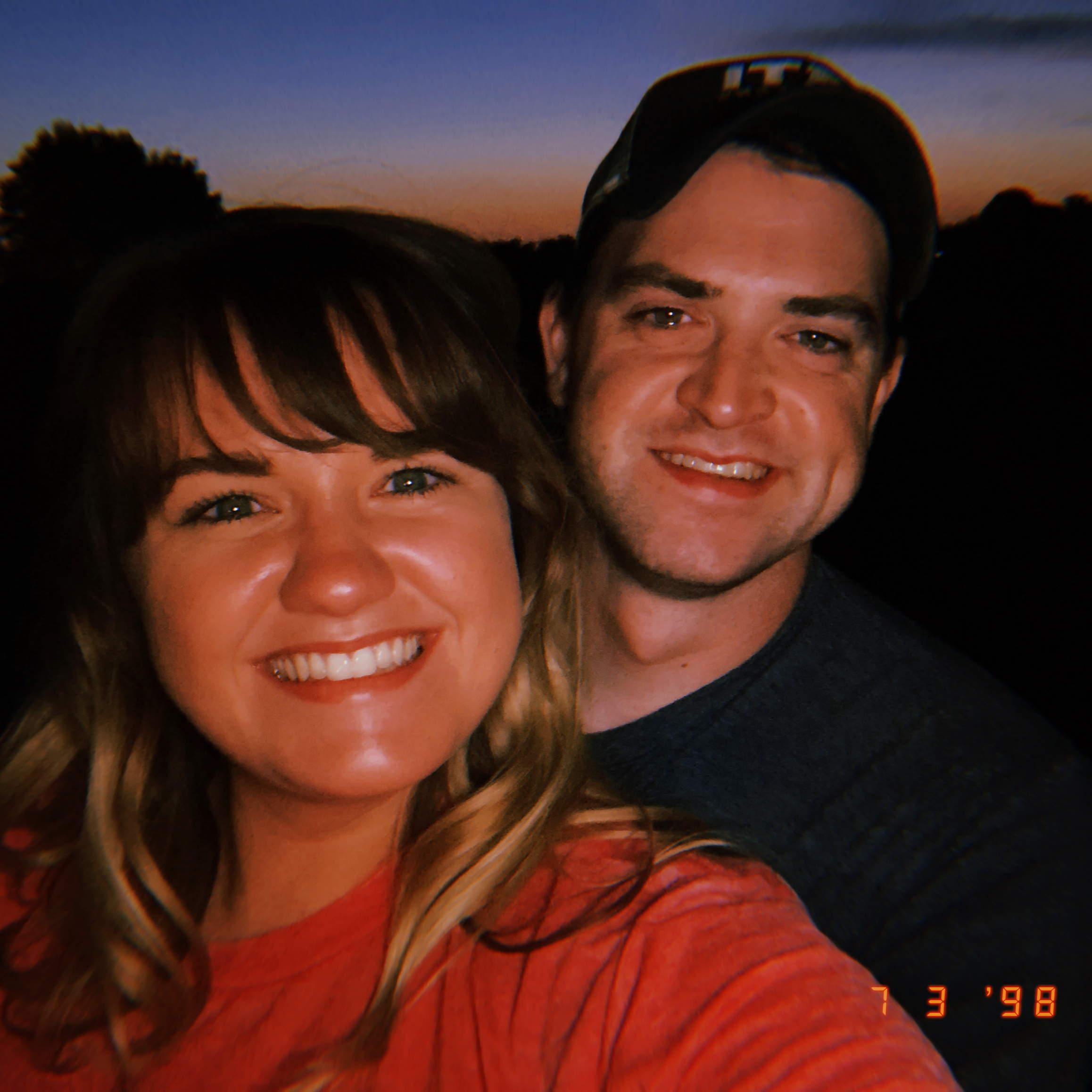 First fourth of July firework show! The sunset was beautiful and I had to get it in the background!