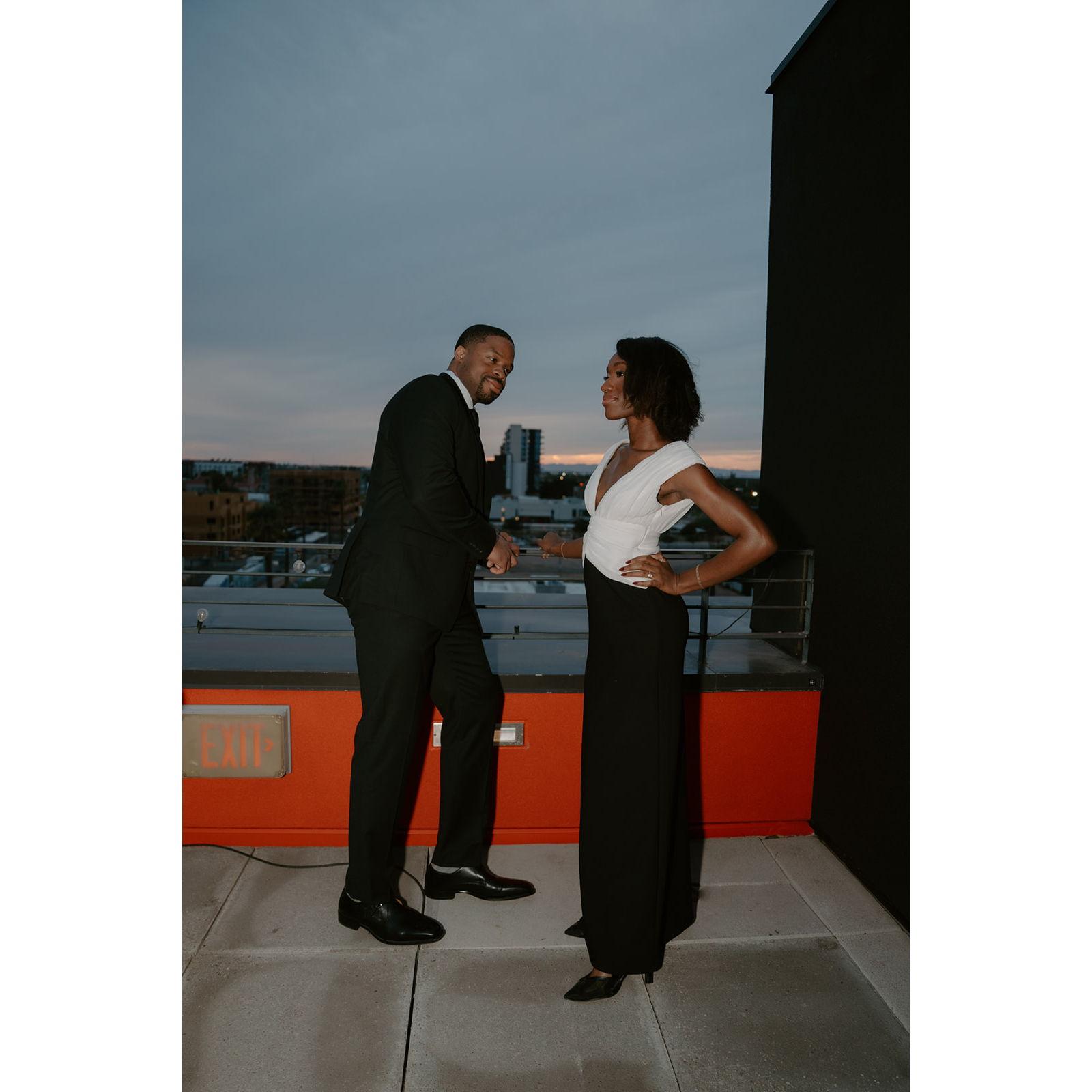 Our first date was at this rooftop bar at the Cambria Hotel.