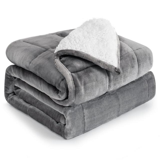 Cottonblue Sherpa Fleece Weighted Blanket 15 Pounds, Queen Size Heavy Blanket for Adults, Soft Cozy Fuzzy Weighted Blanket 60 x 80 inches, Idea Gifts for Christmas Birthday New Year