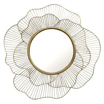 Stratton Home Decor 28.25"x28.25" Stella Decorative Wall Mirror Deep Gold