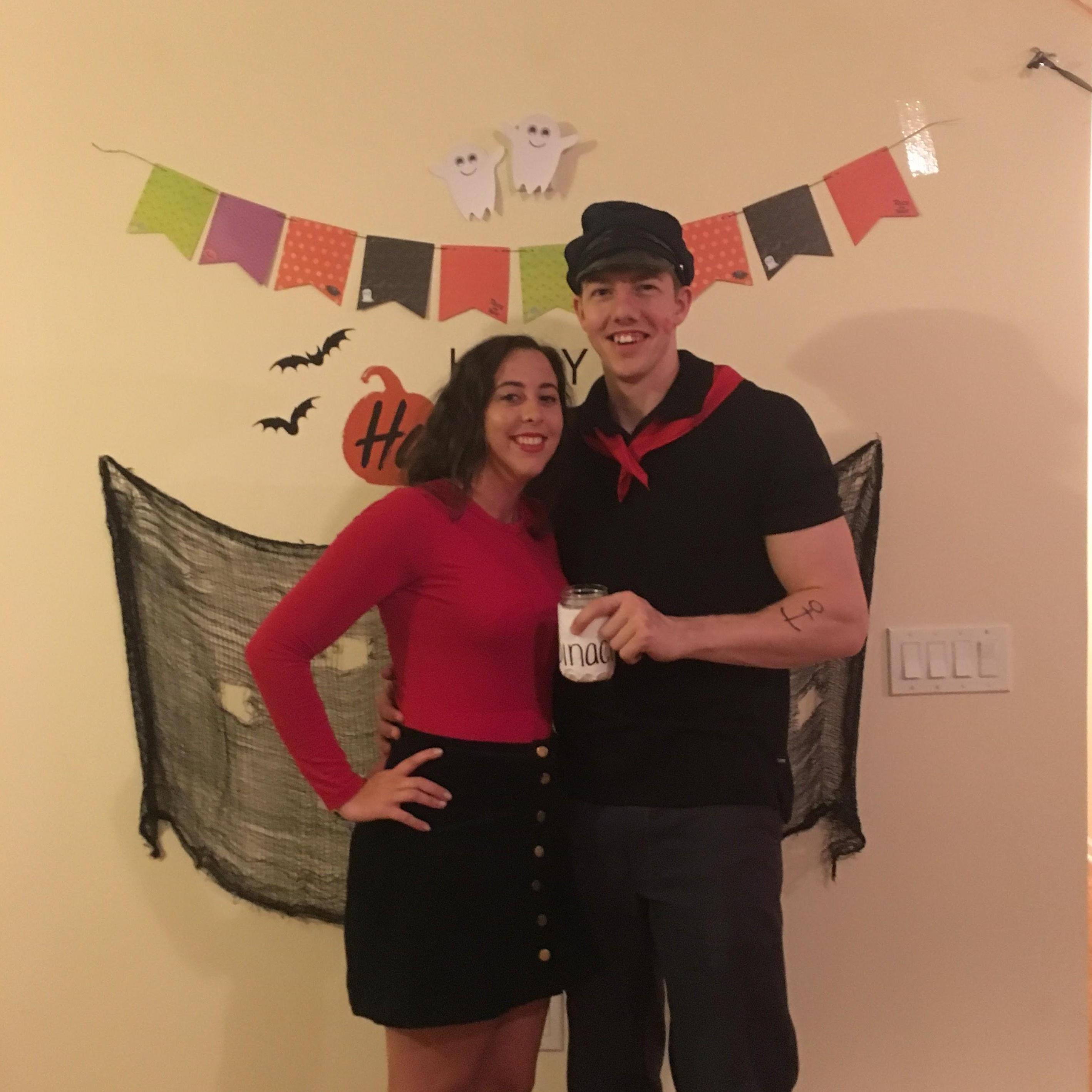 our first Halloween together (Popeye and Olive Oyl)