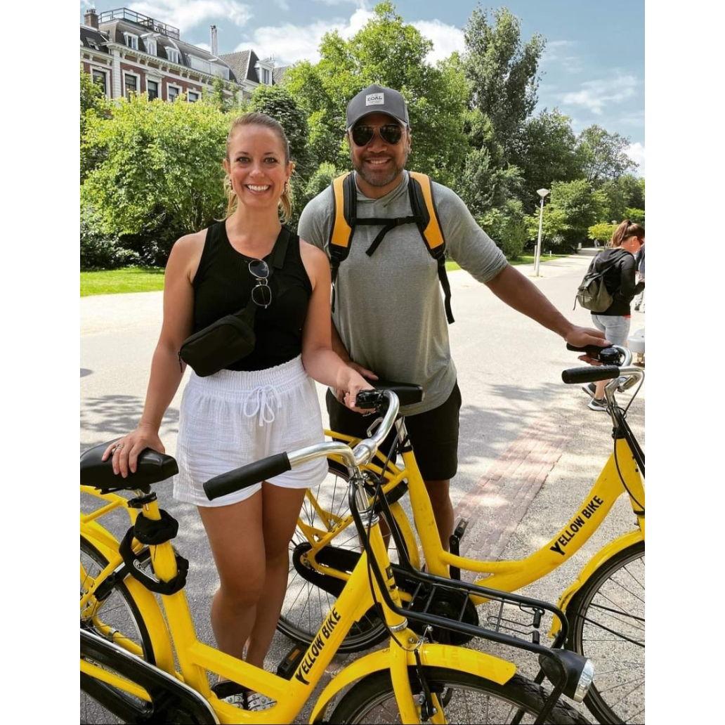 Biking through Amsterdam