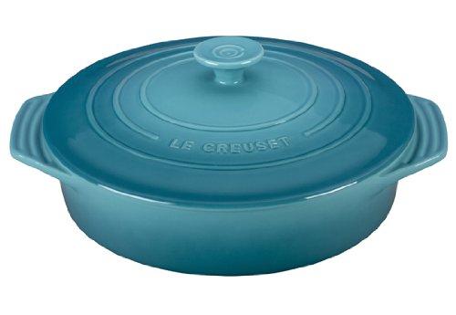 Le Creuset Stoneware Covered Round Casserole, 9.5-Inch, Caribbean