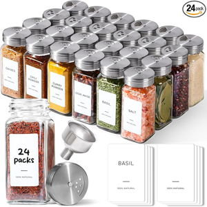 24 pack of spice jars (Silver)