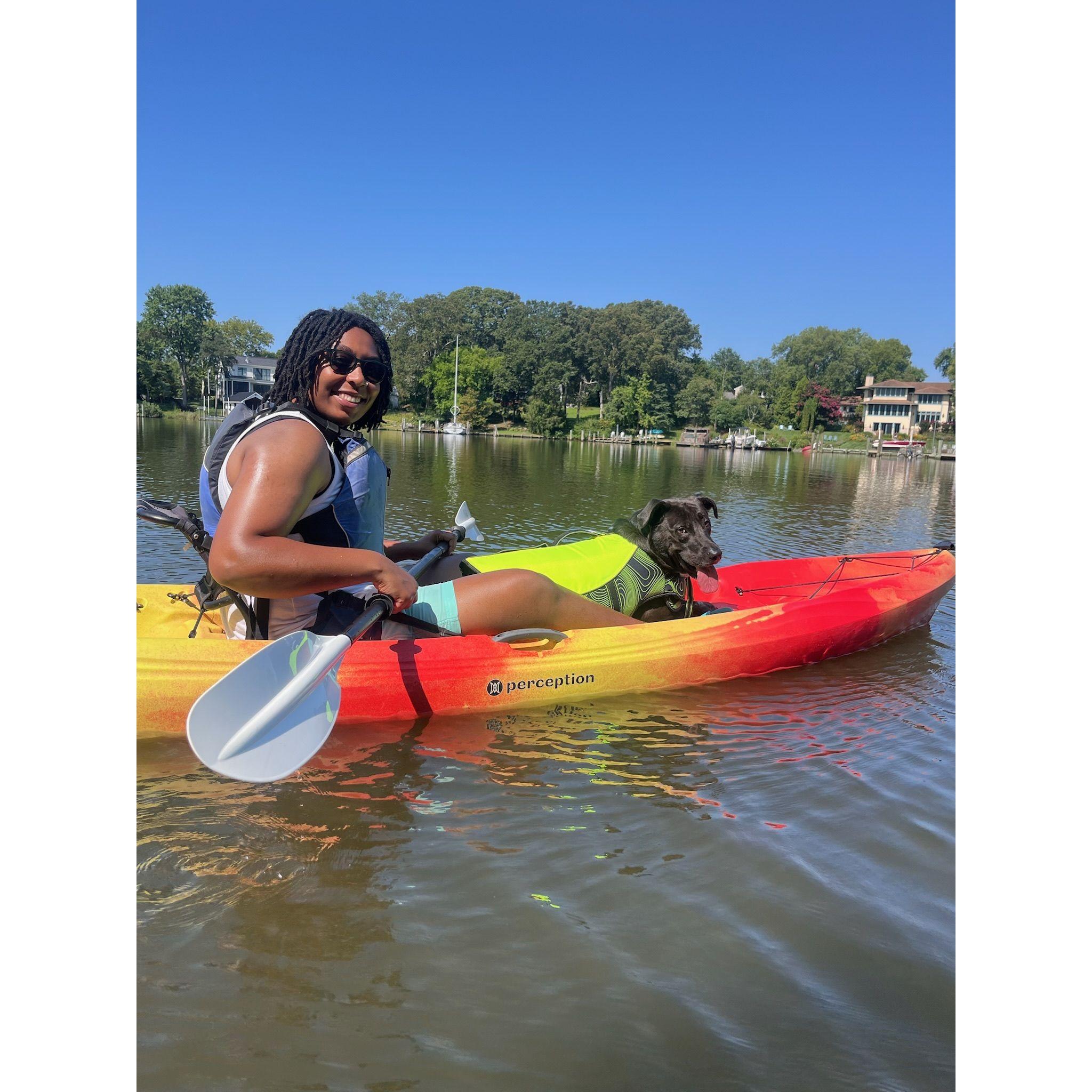 Our first time kayaking with the dogs!