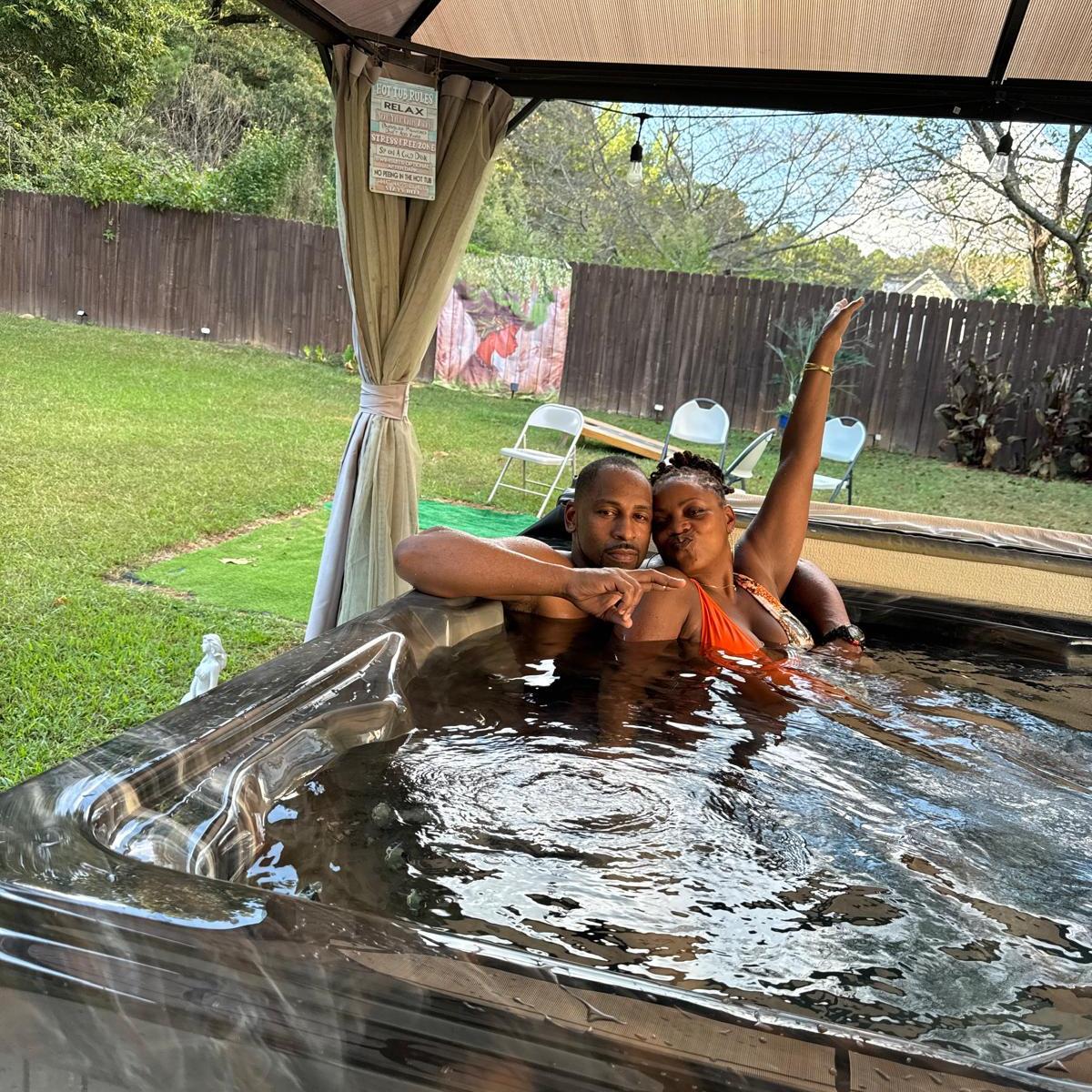 Hot tub time! Swimply Fun!