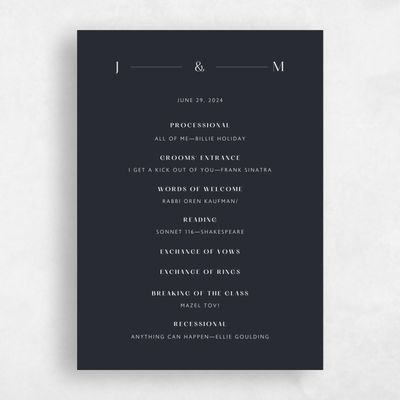 Ebony, Black Wedding Program - Corinth