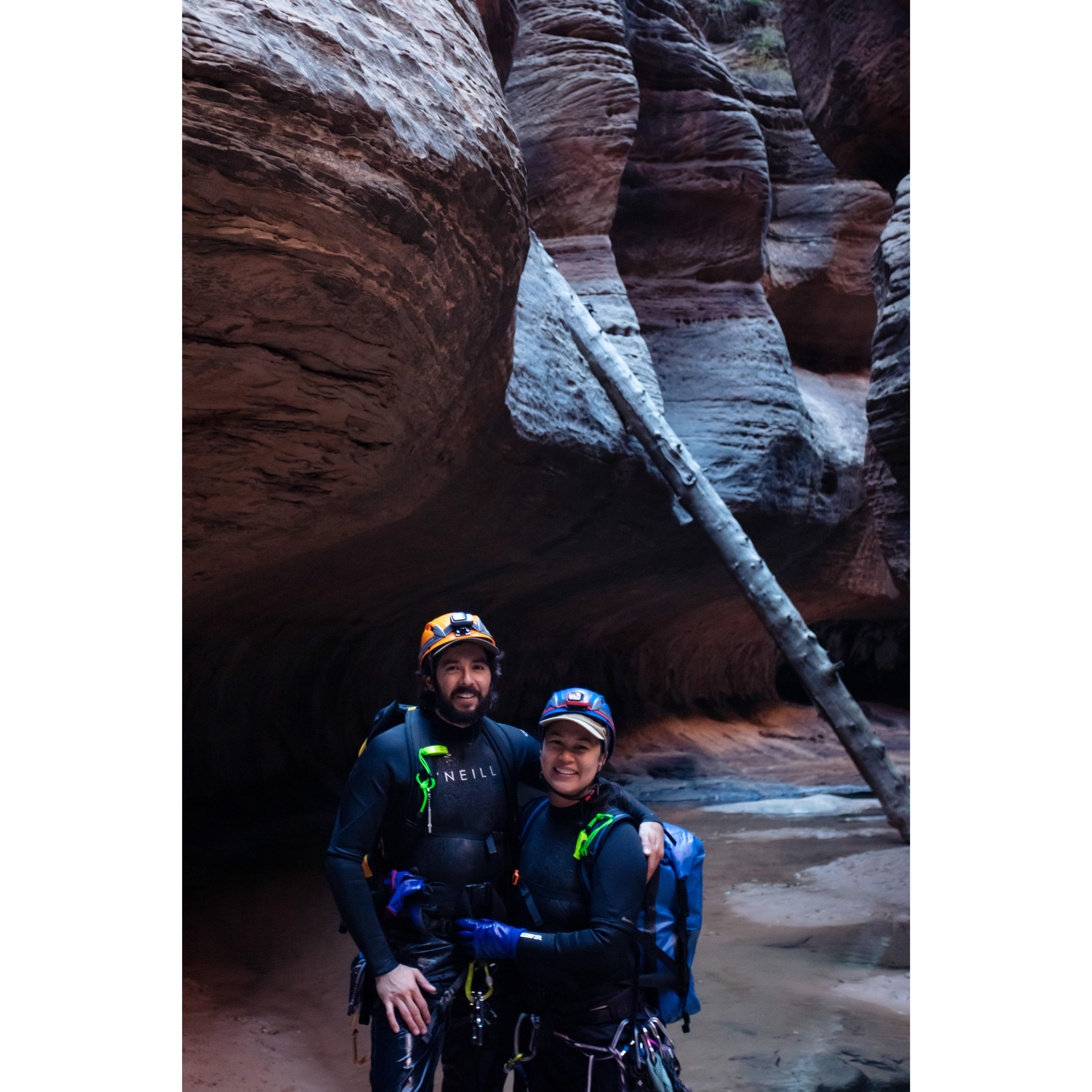 Sliding down canyons dressed for the best.