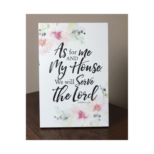Lela Ollie as for Me and My House, We will Serve the Lord Wood Plaque with Easel, 6" x 9"