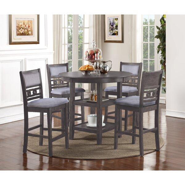 Jackins 5 - Piece Rubberwood Solid Wood Dining Set