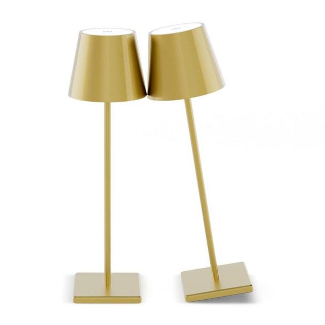 2-Pack LED Cordless Table Lamp 3W 5500mAh Rechargeable Table Lamps Battery Operated Table Light Stepless Dimmable Portable Table Lamp for Restaurant/Table/Bedroom/Outdoor (Gold)